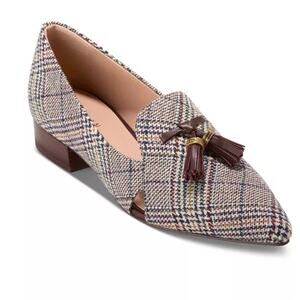 Cole Haan Women’s Vanya Plaid Tassel Block Heel Loafers Size 10 NWOB